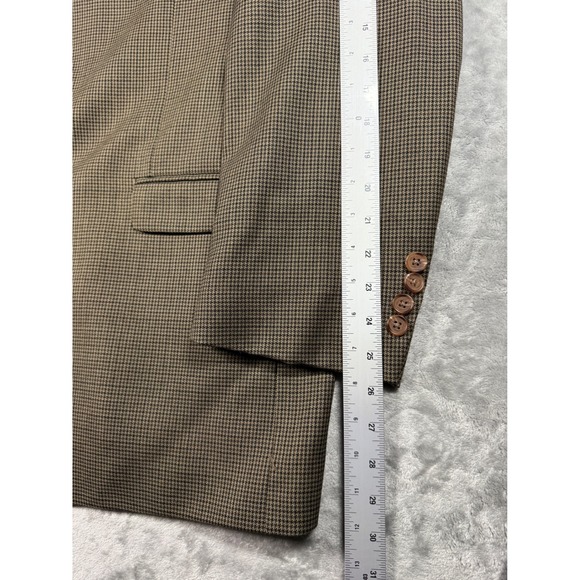 Lauren Ralph Lauren 50L Brown Houndstooth‎ 100% Wool Blazer Sport Coat - Picture 12 of 13